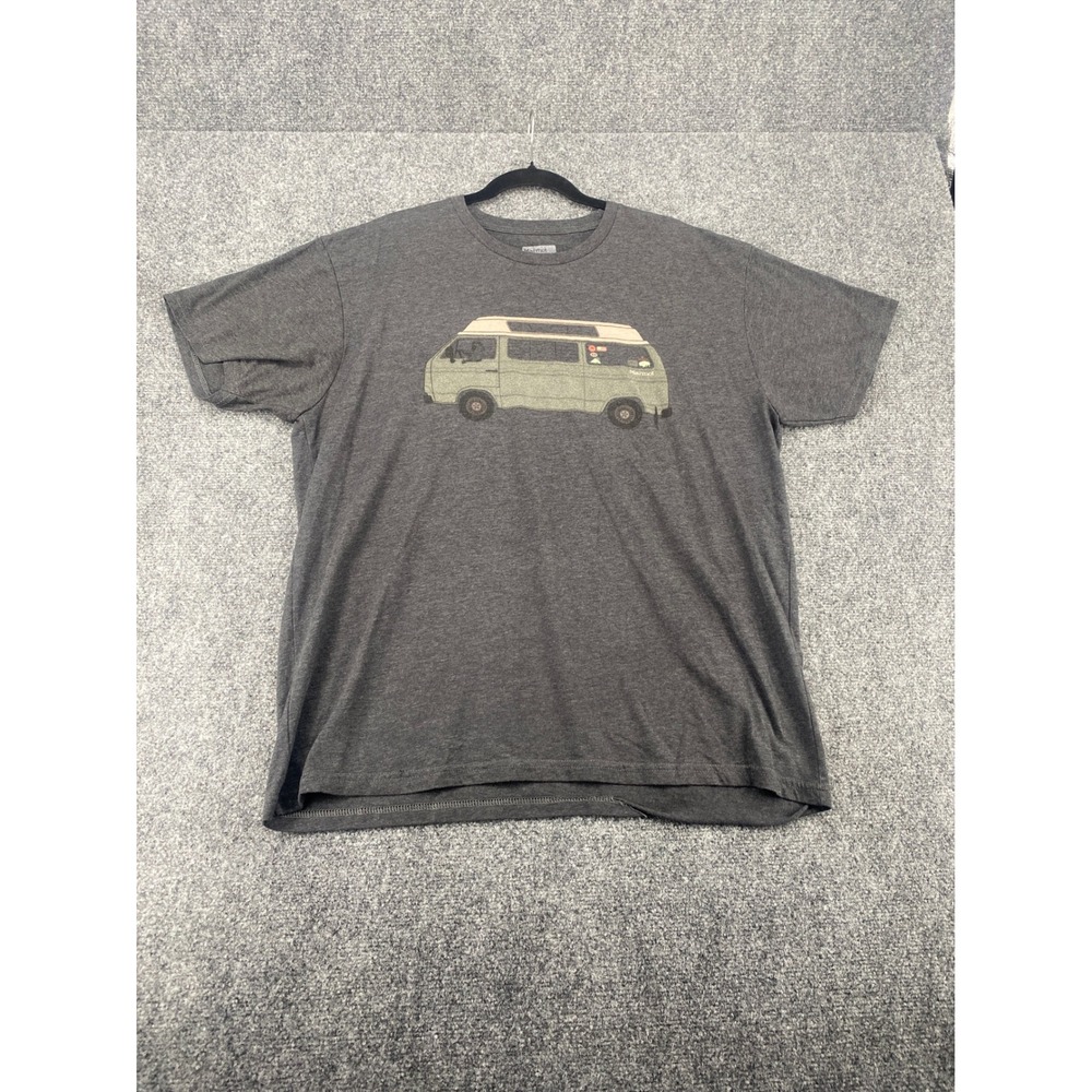 Marmot Camper Van Graphic T-Shirt Mens XL Gray Short Sleeve Outdoor Hiking Tee